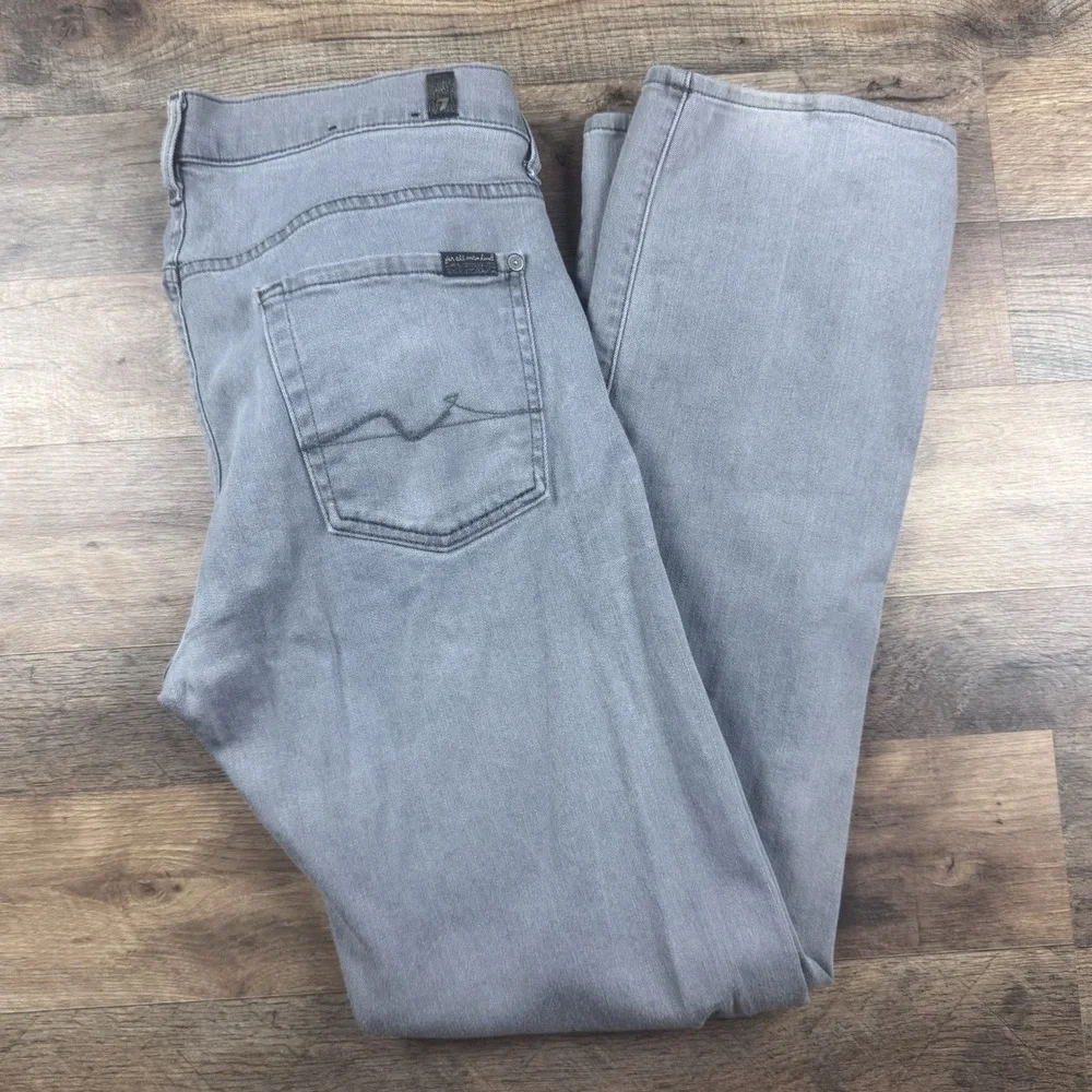 7 for All Mankind Men's Standard Straight Leg Button Fly Jeans Size 34 X 33 Gray